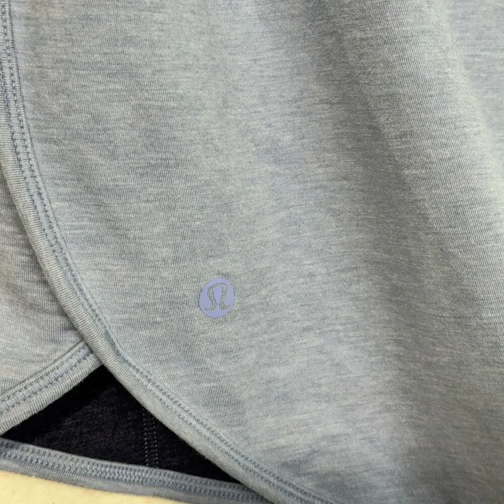 Lululemon Time Out Hoodie Tech Sweatshirt Heathered Indigo Blue Size 6 Athletic